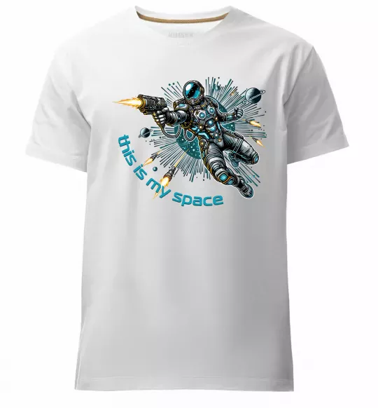Мужская премиум футболка This is my space Белый фото