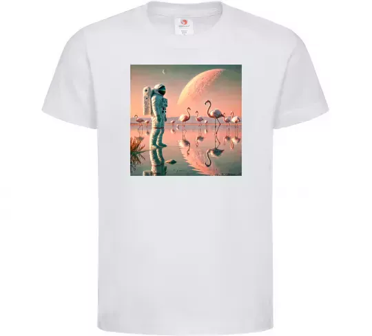 Детская футболка Космонавт Місяць Белый фото