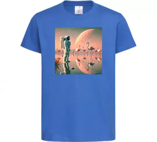 Детская футболка Космонавт Місяць Ярко-синий фото