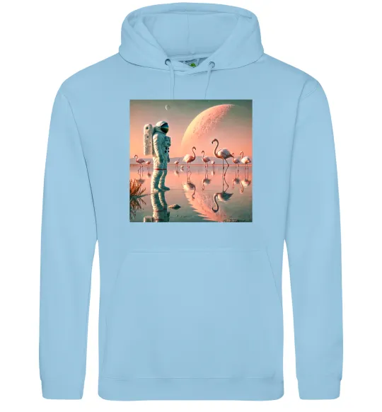 Чоловіча толстовка (худі) Космонавт Місяць Блакитний фото