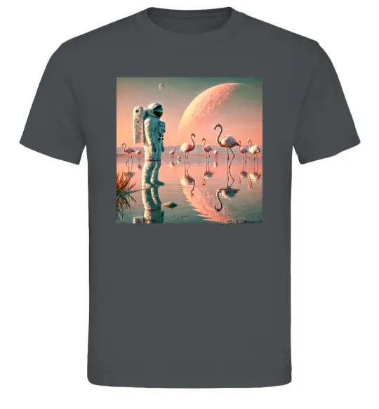 Мужская футболка Космонавт Місяць Графит фото