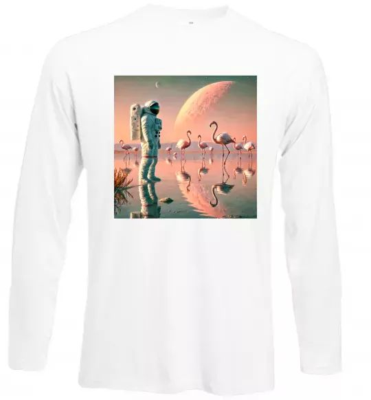 Лонгслив Космонавт Місяць Белый фото