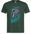 Чоловіча футболка Космонавт з квітами Темно-зелений фото