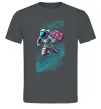 Чоловіча футболка Космонавт з квітами Графіт фото