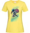 Женская футболка Космонавт з квітами Лимонный фото