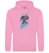 Чоловіча толстовка (худі) Космонавт з квітами Рожевий фото