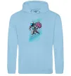 Женская толстовка (худи) Космонавт з квітами Голубой фото