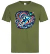 Мужская футболка Космос кит космонавт Оливковый фото