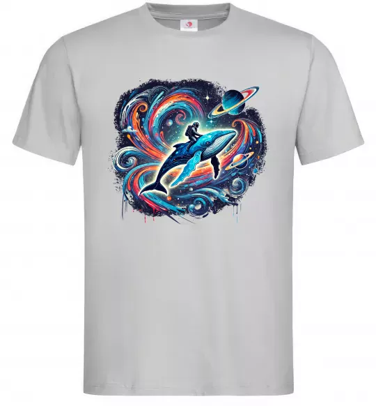 Мужская футболка Космос кит космонавт Серый фото