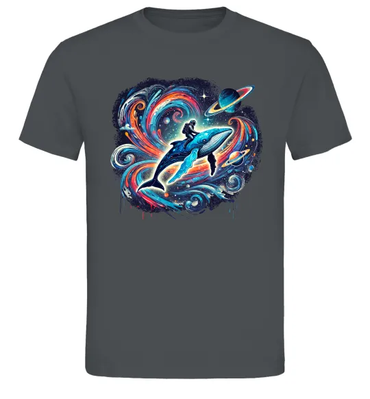 Мужская футболка Космос кит космонавт Графит фото