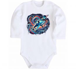 Дитячий бодік Космос кит космонавт