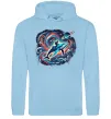 Женская толстовка (худи) Космос кит космонавт Голубой фото