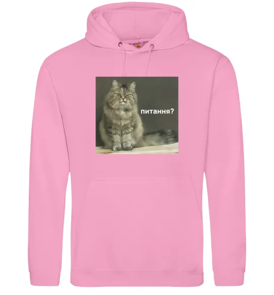 Мужская толстовка (худи) Кіт питання? Розовый фото