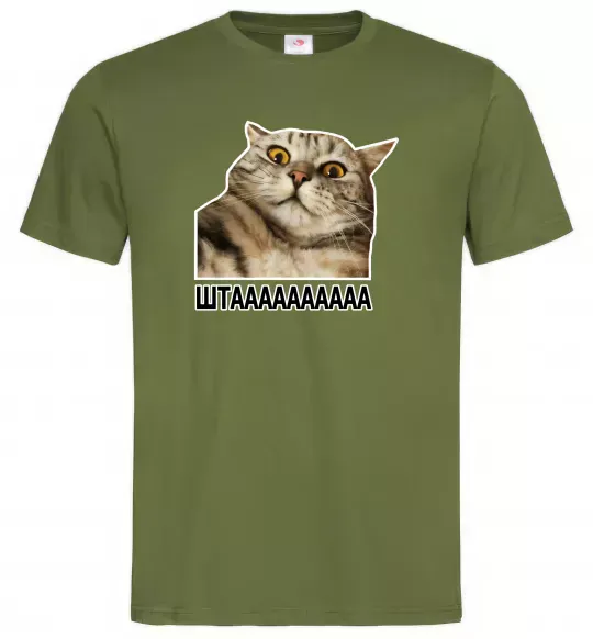 Мужская футболка Штааааа Оливковый фото