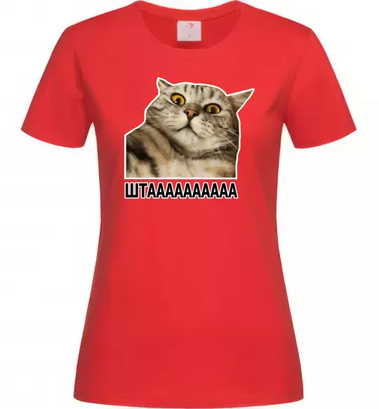 Жіноча футболка Штааааа Червоний фото