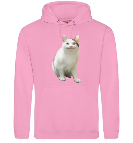 Мужская толстовка (худи) Cat meme Розовый фото
