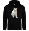 Мужская толстовка (худи) Cat meme Черный фото