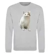 Світшот Cat meme Сірий меланж фото