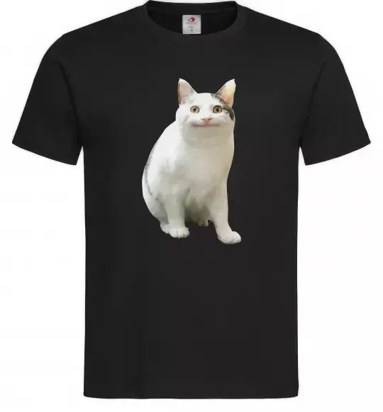 Мужская футболка Cat meme Черный фото