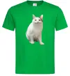 Мужская футболка Cat meme Зеленый фото