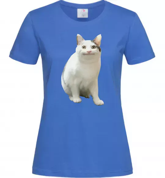 Жіноча футболка Cat meme Яскраво-синій фото
