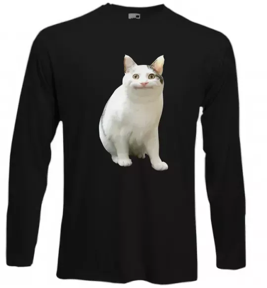 Лонгслив Cat meme Черный фото