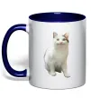 Чашка з кольоровою ручкою Cat meme Глибокий темно-синій фото