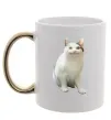 Чашка з кольоровою ручкою Cat meme Золото фото