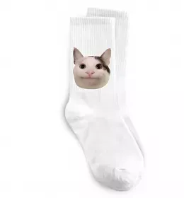 Носки Cat meme face Белый фото