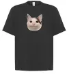 Футболка Оверсайз Cat meme face Черный Футболка Оверсайз Cat meme face Черный фото