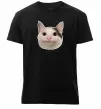 Мужская премиум футболка Cat meme face Черный фото