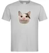 Мужская футболка Cat meme face Серый фото