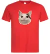 Мужская футболка Cat meme face Красный фото