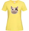 Женская футболка Cat meme face Лимонный Женская футболка Cat meme face Лимонный фото