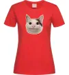 Женская футболка Cat meme face Красный Женская футболка Cat meme face Красный фото