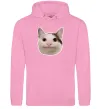 Чоловіча толстовка (худі) Cat meme face Рожевий фото