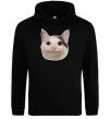 Мужская толстовка (худи) Cat meme face Черный Мужская толстовка (худи) Cat meme face Черный фото