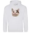 Мужская толстовка (худи) Cat meme face Серый меланж Мужская толстовка (худи) Cat meme face Серый меланж фото