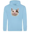 Чоловіча толстовка (худі) Cat meme face Блакитний фото