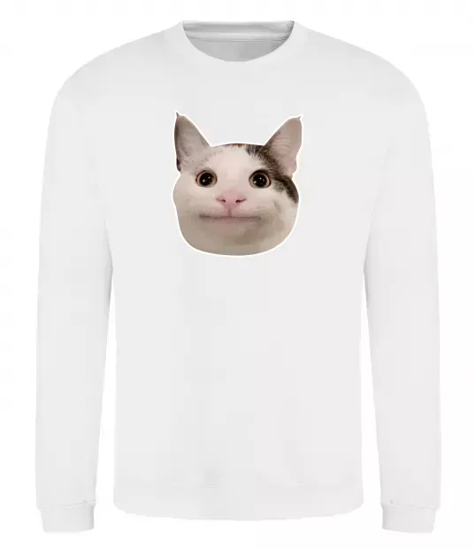 Свитшот Cat meme face Белый фото