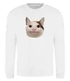 Свитшот Cat meme face Белый фото
