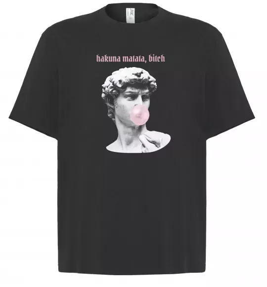 Футболка Оверсайз Hakuna matata b*tch Черный фото