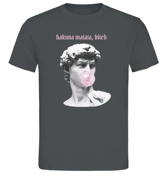 Чоловіча футболка Hakuna matata b*tch Графіт фото
