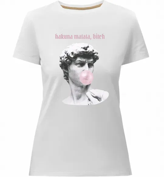 Женская премиум футболка Hakuna matata b*tch Белый фото