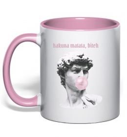 Чашка з кольоровою ручкою Hakuna matata b*tch