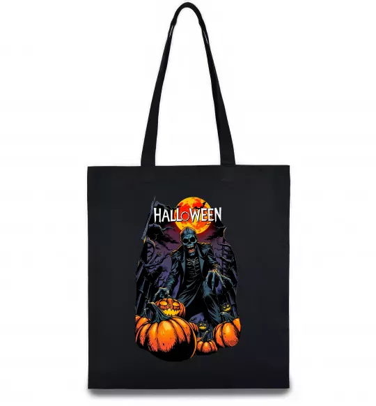 Еко-сумка Halloween червоний місяць Чорний фото