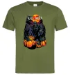 Мужская футболка Halloween червоний місяць Оливковый Мужская футболка Halloween червоний місяць Оливковый фото