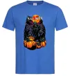 Мужская футболка Halloween червоний місяць Ярко-синий Мужская футболка Halloween червоний місяць Ярко-синий фото