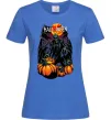 Женская футболка Halloween червоний місяць Ярко-синий Женская футболка Halloween червоний місяць Ярко-синий фото