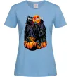Женская футболка Halloween червоний місяць Голубой Женская футболка Halloween червоний місяць Голубой фото